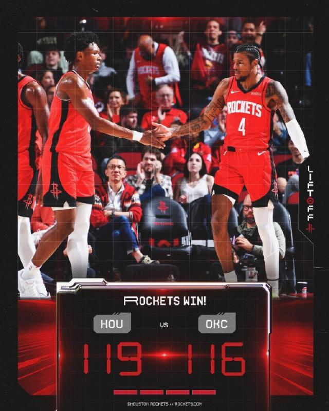 天天赢球-继续升空！范乔丹38分击退雷霆 火箭摸到西部之巅